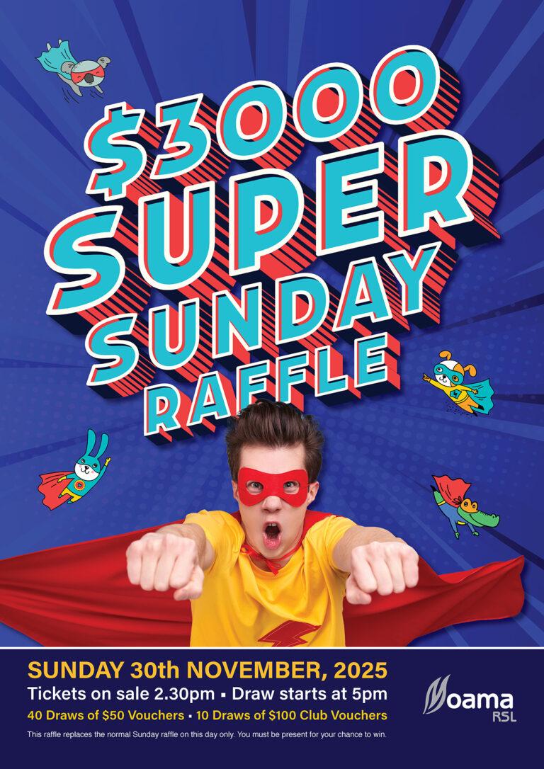 2025 RSL Super Sunday Raffle Poster Nov FB
