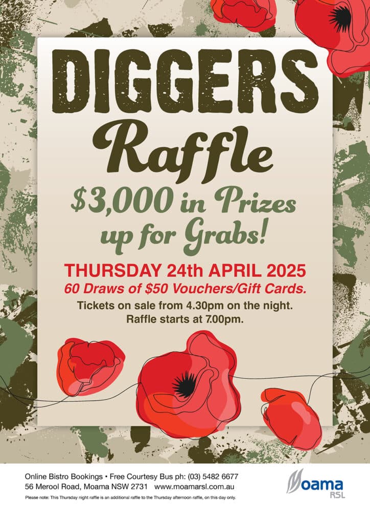 2025 ANZAC Diggers Raffle FB 2025 ANZAC Diggers Raffle FB