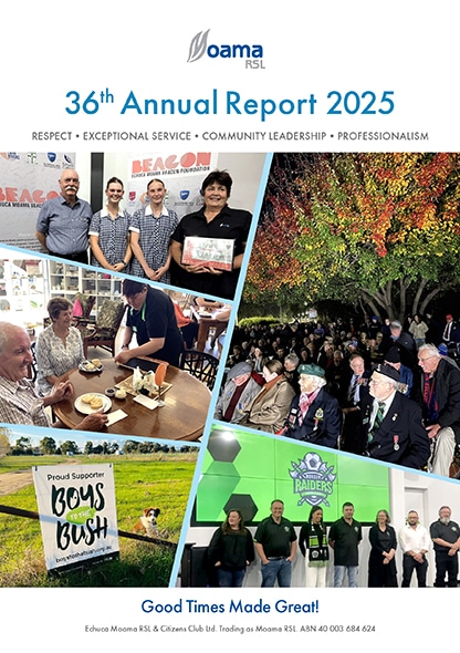 2025 Moama RSL Annual Report Cover